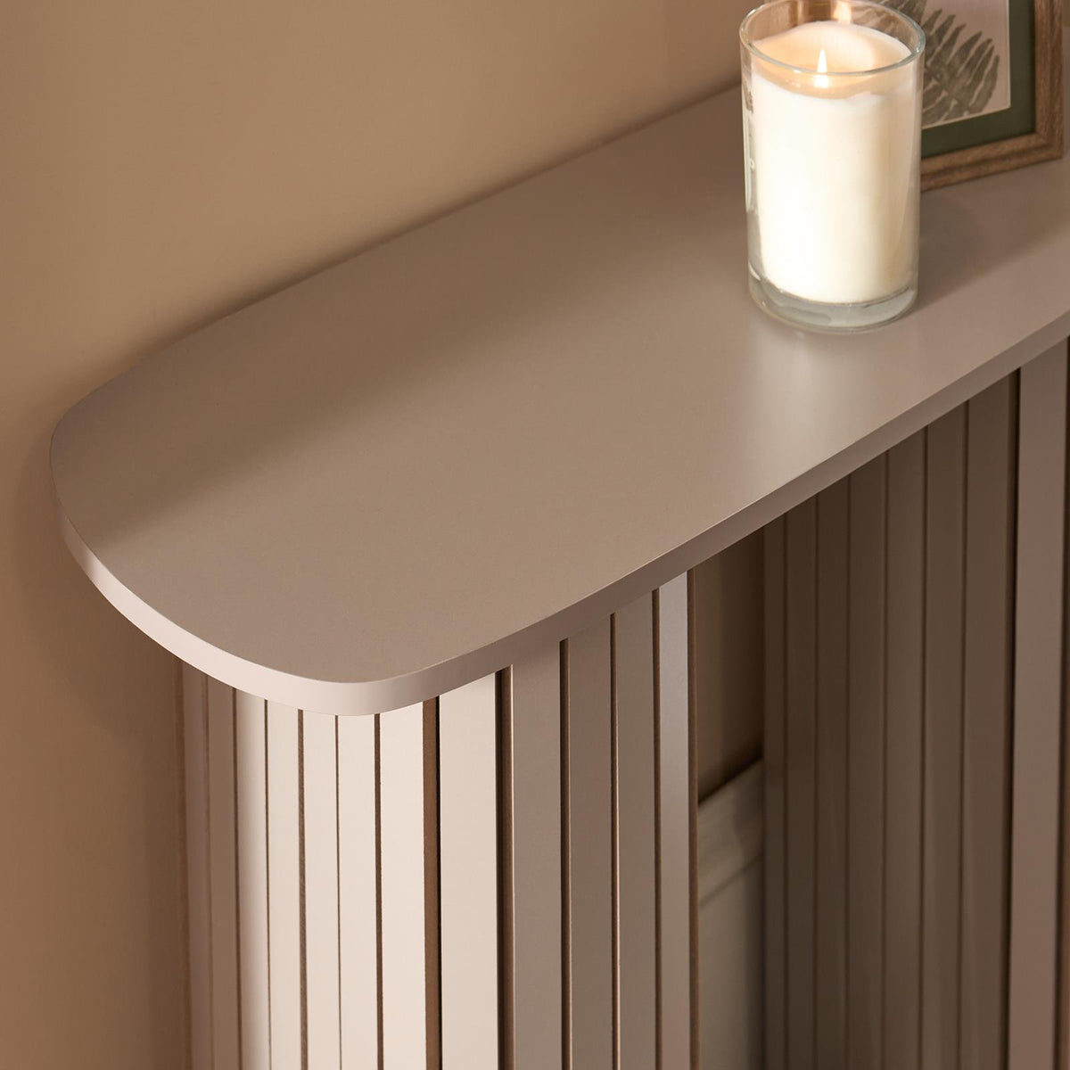 OHS Madison Console Table Ribbed Engineered Wood Entryway Display Unit Decor