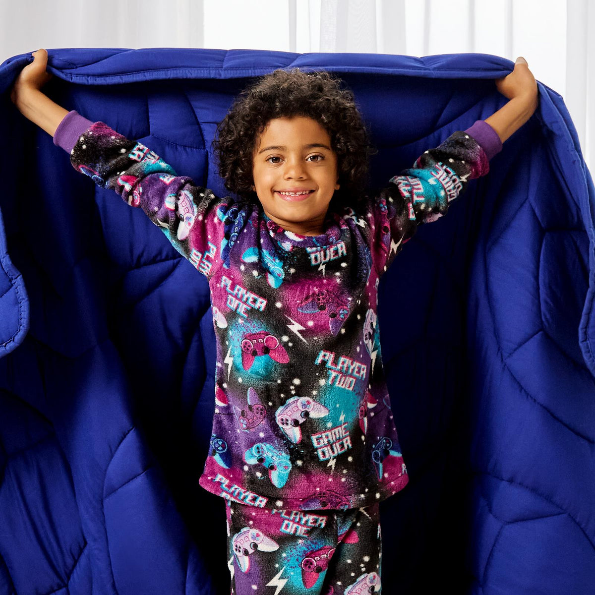 OHS Print Pyjama Set Pull Over Soft Fleece Kids Winter Loungewear Nightwear