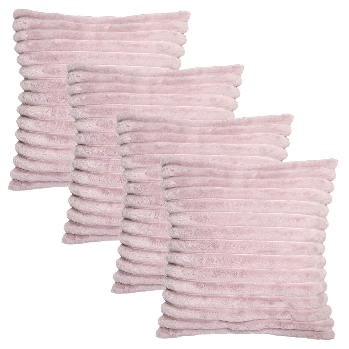 OHS Thick Rib Cushion Covers Faux Fur Soft Fleece Square Pillowcases Home Decor
