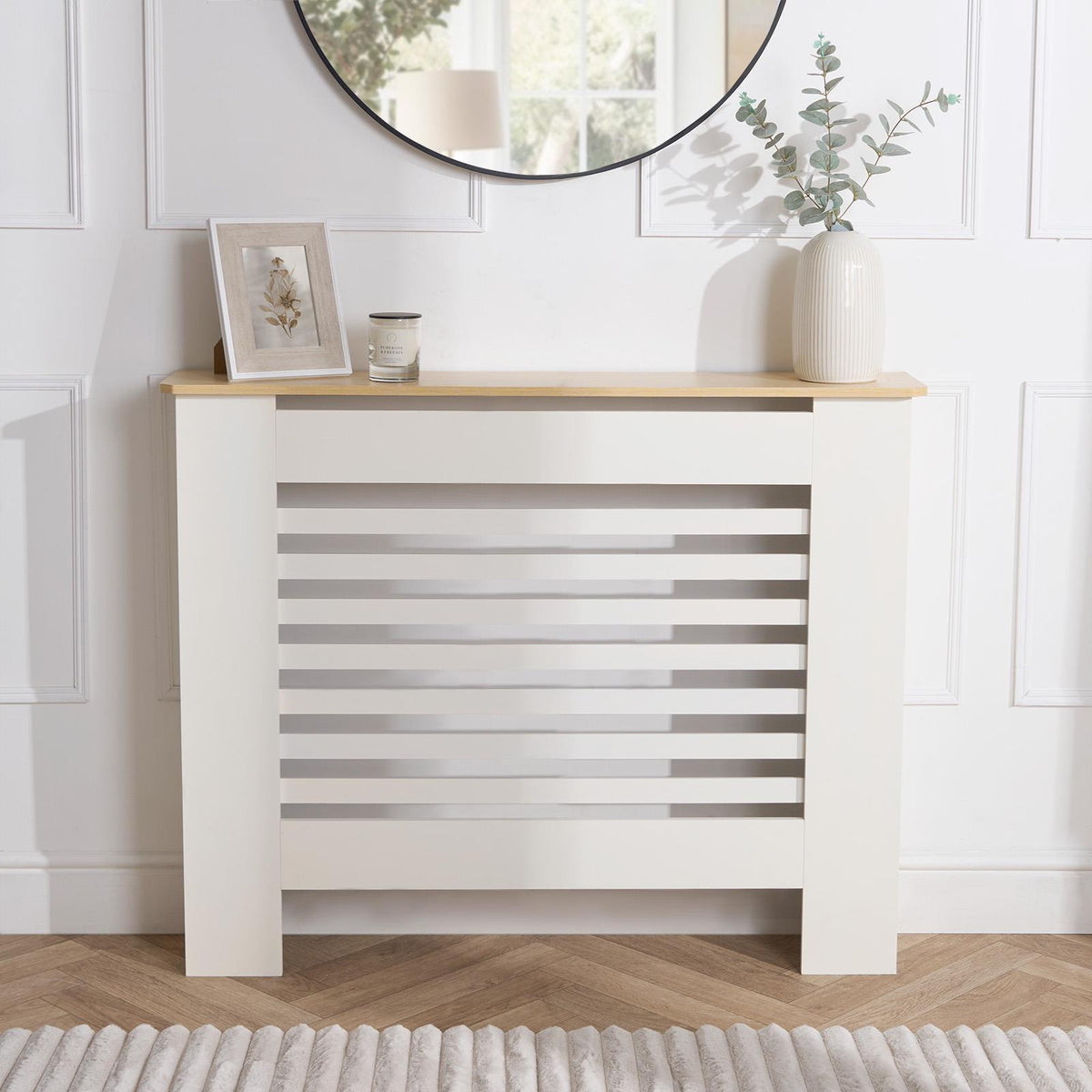 OHS Wood Radiator Cover MDF Side Board S M L Cabinet Shelf Hallway Furniture