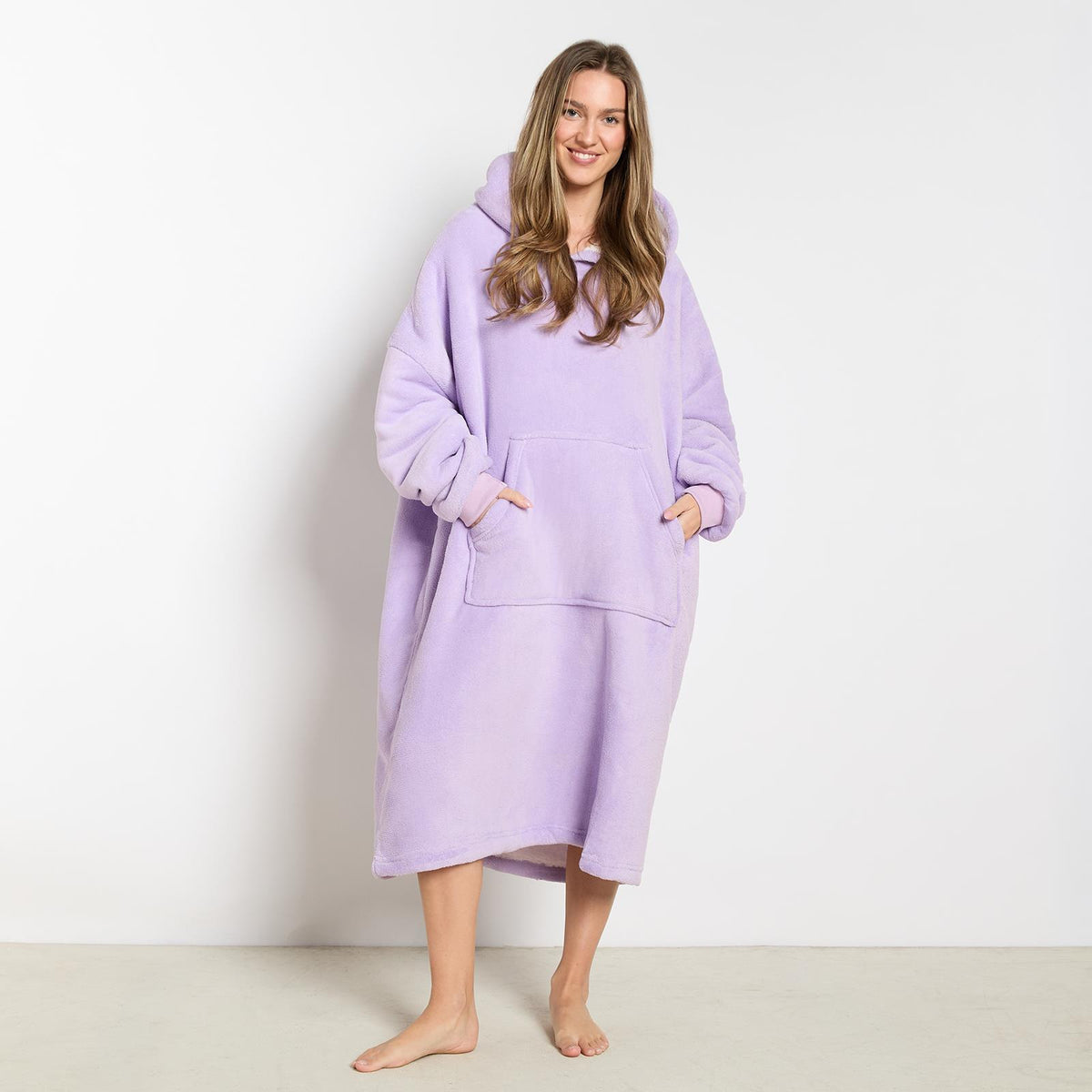 OHS Extra Long Hoodie Blanket Oversized Soft Sherpa Fleece Giant Sweatshirt
