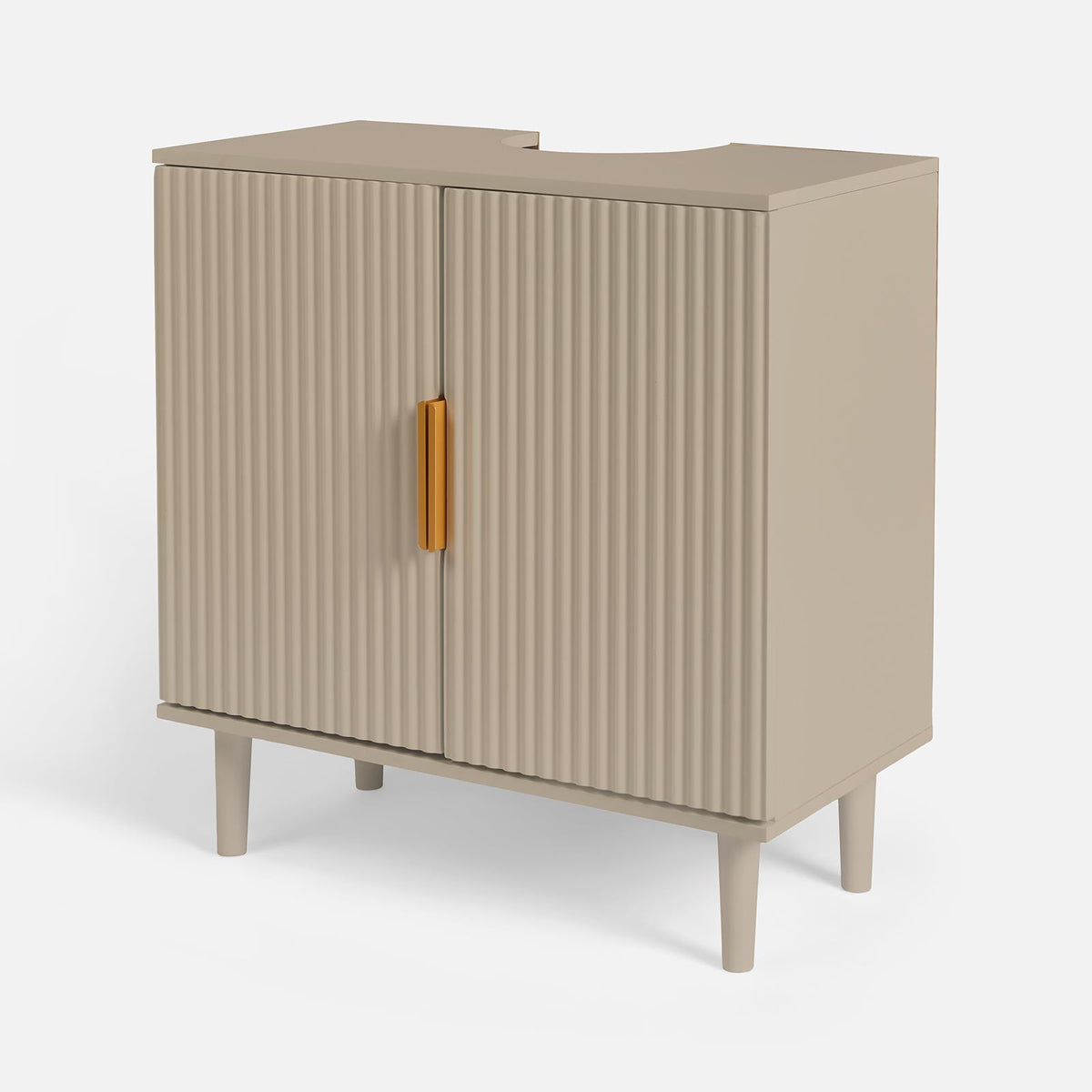 OHS Under Sink Bathroom Cabinet Ribbed Engineered Wood Storage Organiser
