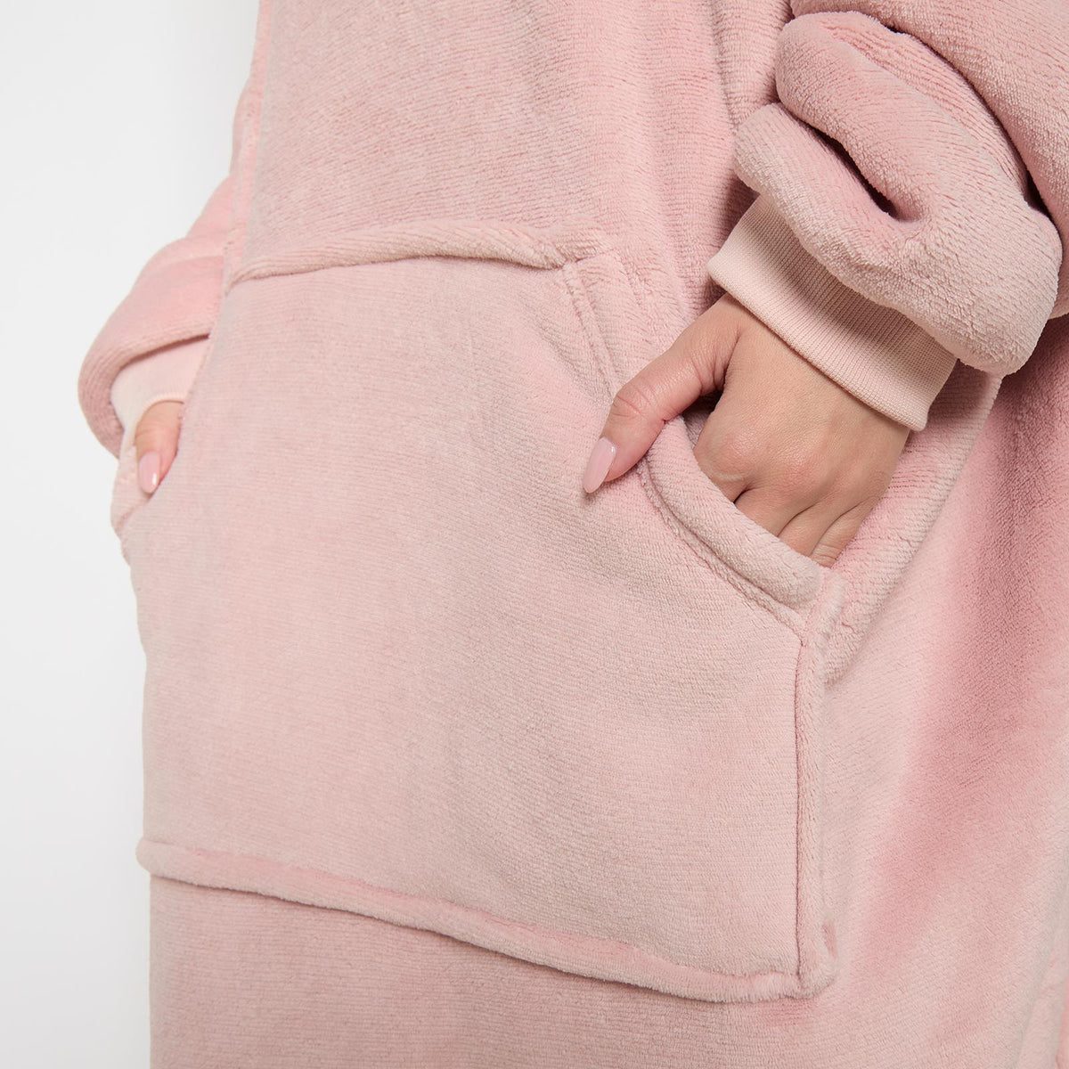 OHS Extra Long Hoodie Blanket Oversized Soft Sherpa Fleece Giant Sweatshirt
