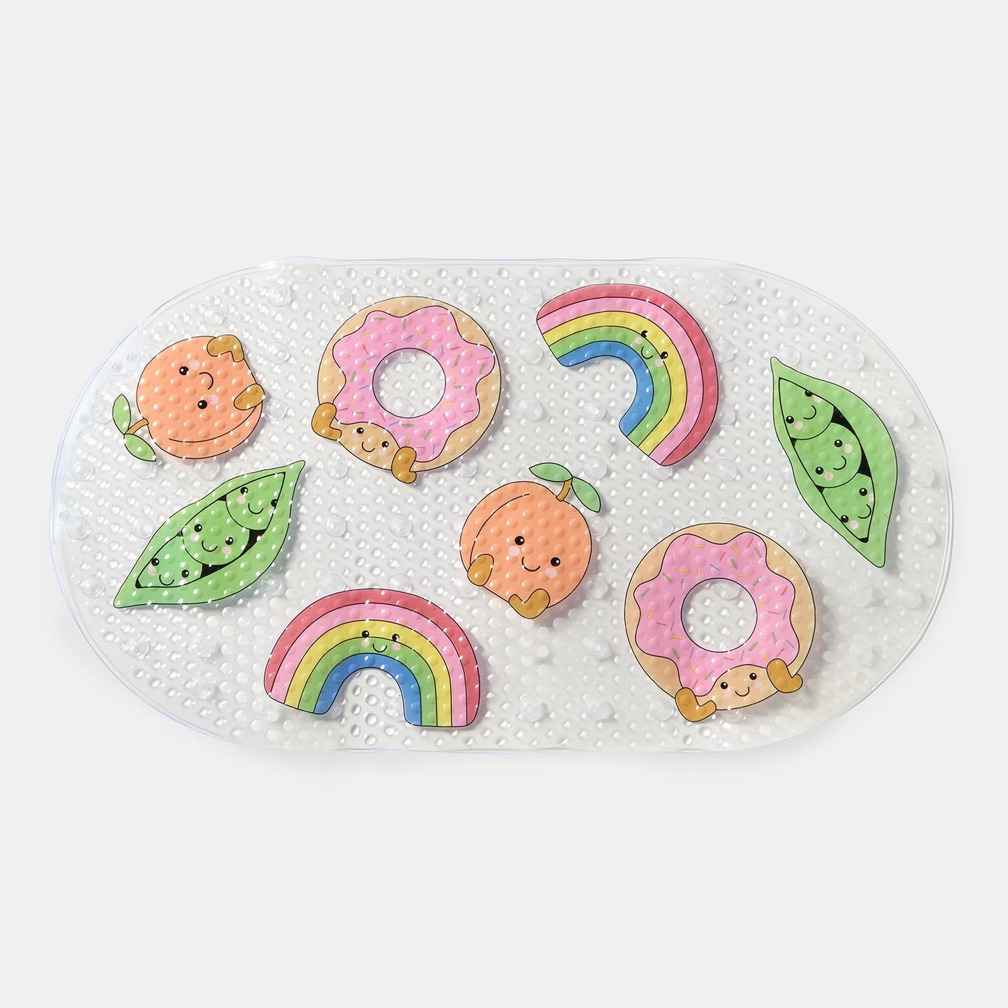 OHS PVC Bath Mat Clear Printed Non Slip Quick Dry Shower Rug Adults Kids