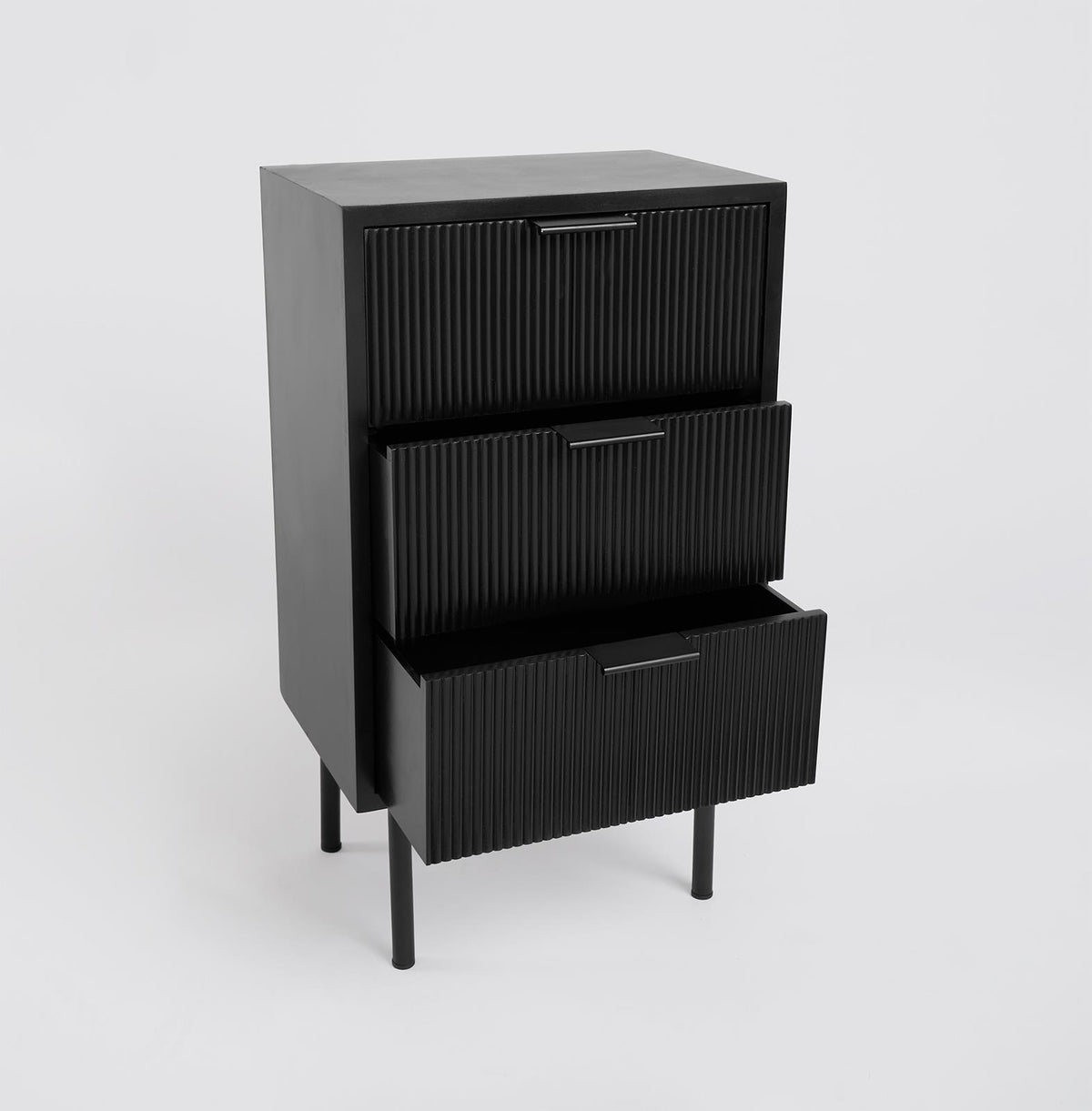 OHS Ribbed Drawer Unit Bedside Table 3/4/5/6 Draw Cabinet Nightstand Sideboard