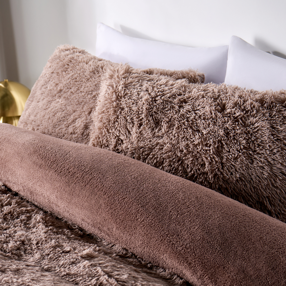 OHS Teddy Bedding Set Soft Fleece Faux Fur Fluffy Cosy Warm Duvet Cover
