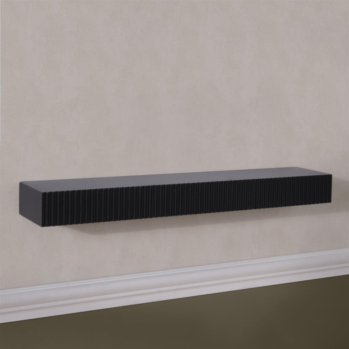 OHS Ribbed Floating Shelf Wall Storage Organiser Home Living Room Decor