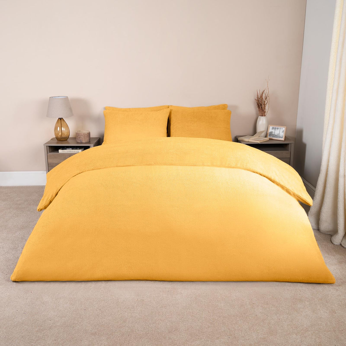 OHS Teddy Fleece Duvet Cover with Pillow Case Thermal Warm Bedding Set