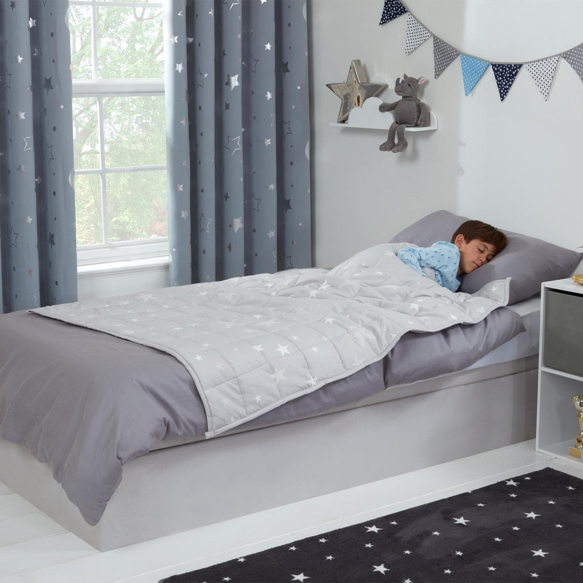 OHS Kids Teddy Fleece Weighted Blanket Printed Sleep Therapy Anxiety Throw