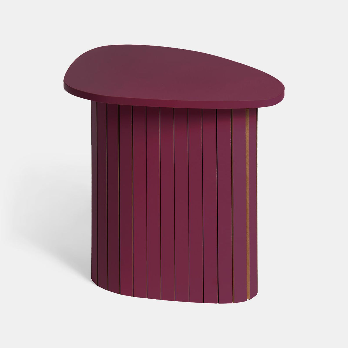 OHS Madison Side Table Ribbed Wood Effect Corner Bedside Coffee Table