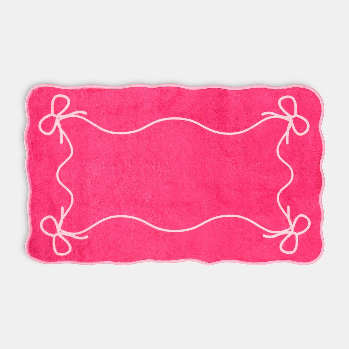 OHS Bows Bath Mat Soft Velvet Quick Dry Non-Slip Bathroom Shower Rug
