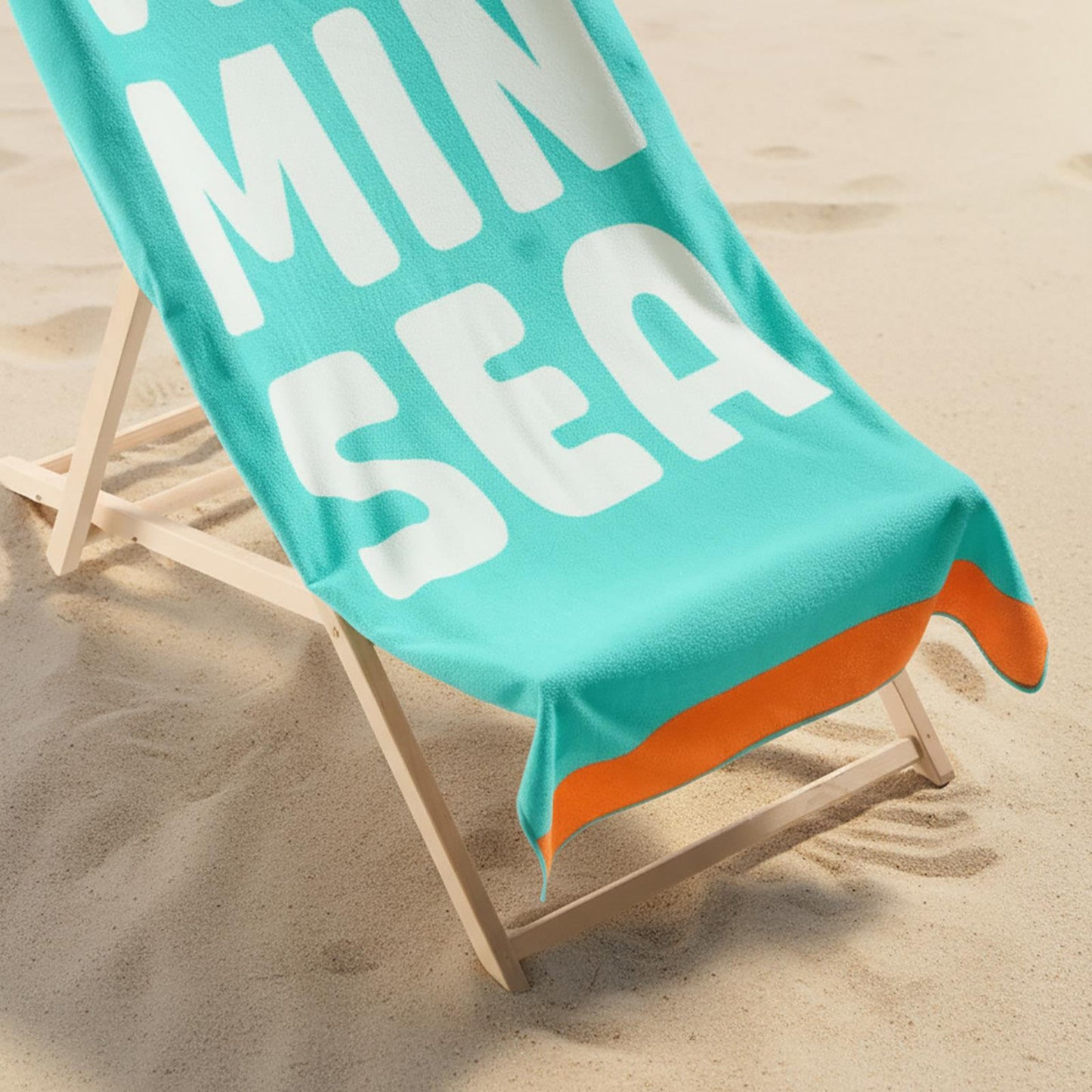 OHS Slogan Beach Towel Printed Quick Dry Summer Travel Microfibre Absorbent Swim