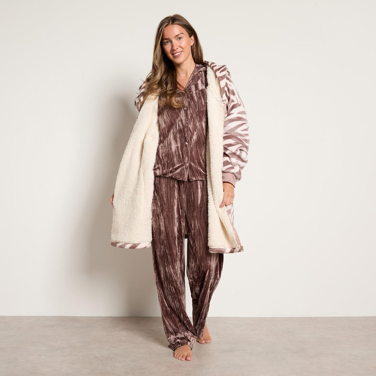 OHS Zip Up Hoodie Blanket Oversized Sherpa Fleece Thermal Sweatshirt Jumper