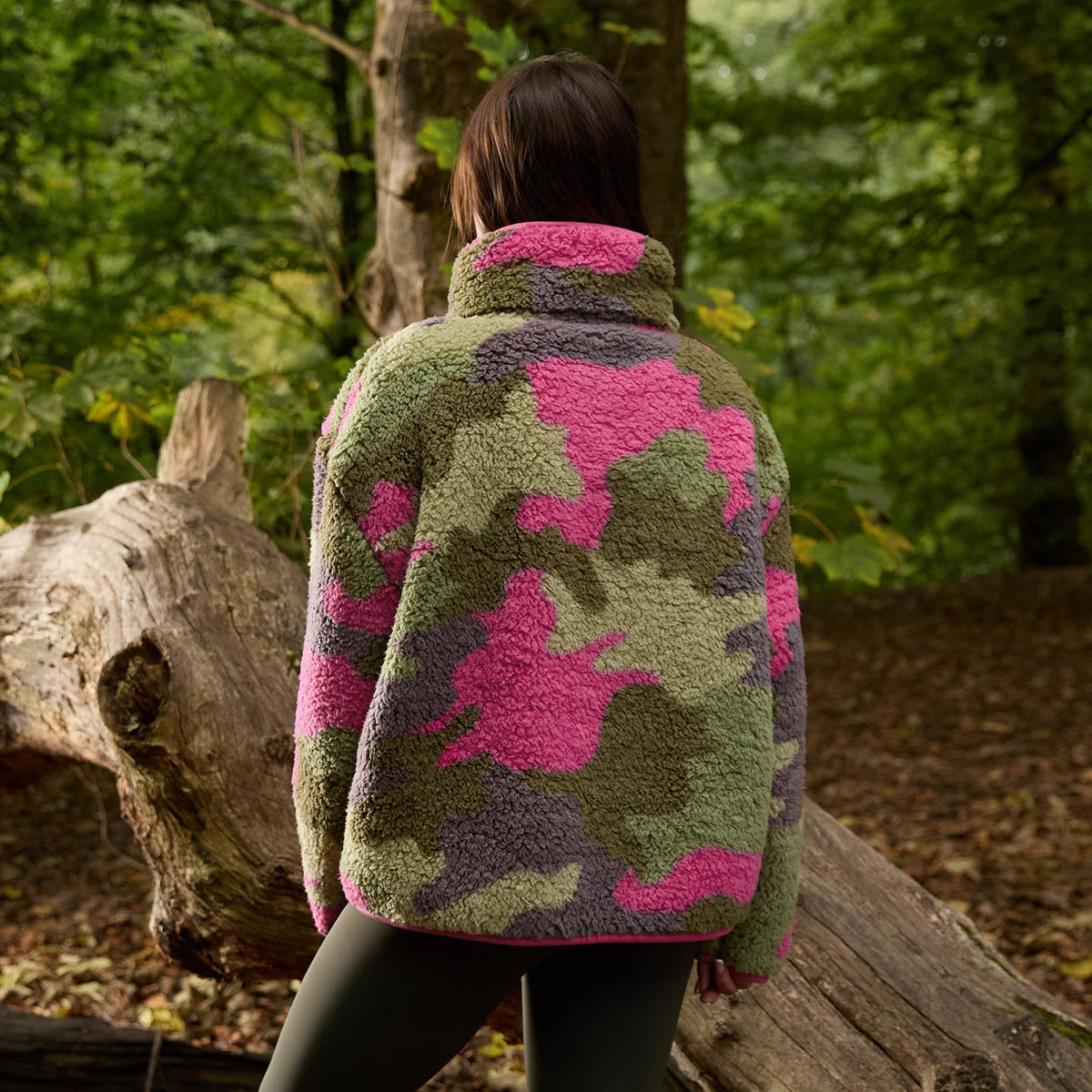 OHS Camo Half Zip Hoodie Teddy Fleece Winter Thermal Jumper Pullover Sweatshirt