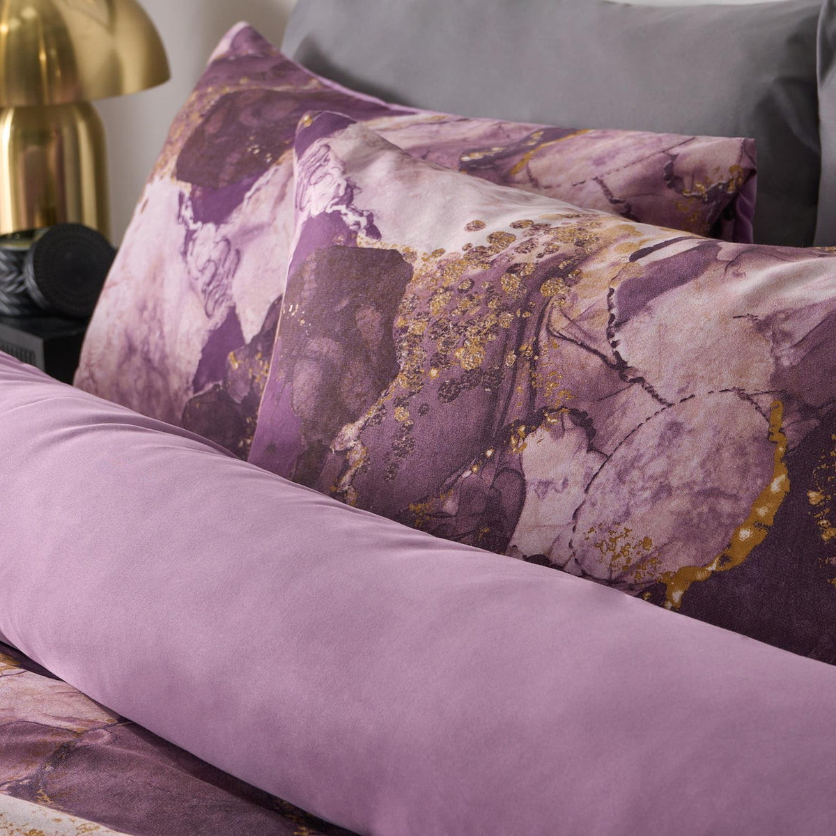 OHS Marble Bedding Set Reversible Duvet Cover with Pillowcase Single Double King