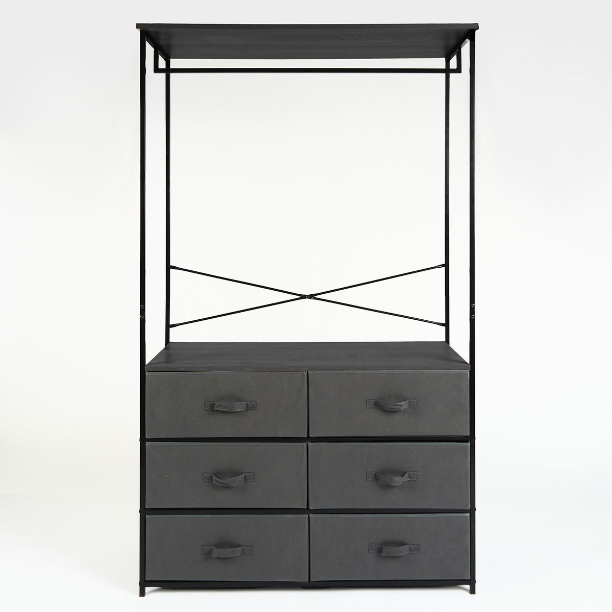 Cabinet Rail Wardrobe Open Home 6 Drawer Coat Hanger Storage Clothes Organiser