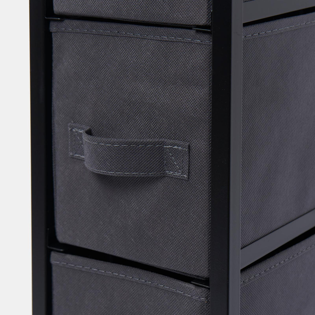 Narrow 4 Drawer Storage Cabinet Bedside Table Unit Clothes Home Fabric Organiser