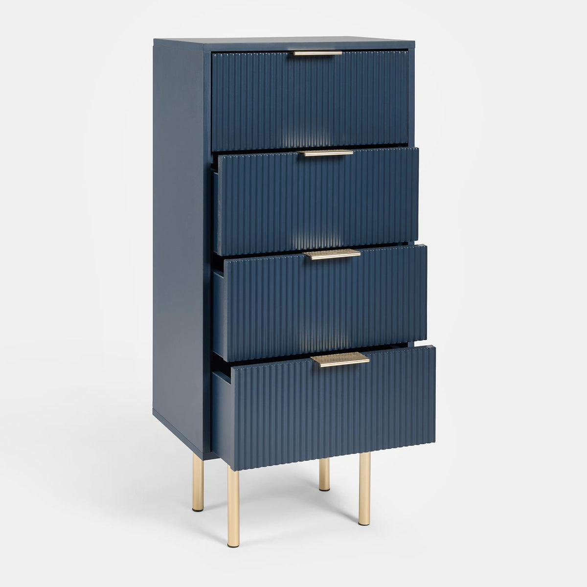OHS Ribbed Drawer Unit Bedside Table 3/4/5/6 Draw Cabinet Nightstand Sideboard