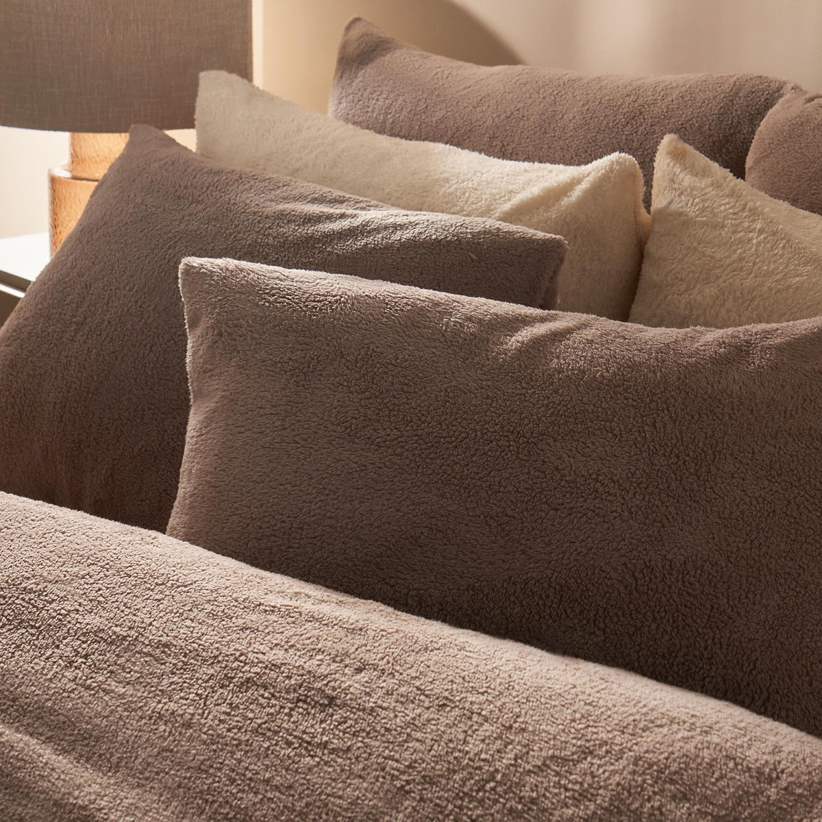 OHS Teddy Fleece Duvet Cover with Pillow Case Thermal Warm Bedding Set