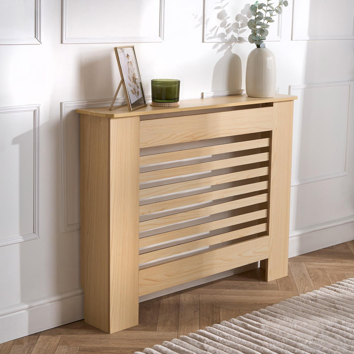 OHS Wood Radiator Cover MDF Side Board S M L Cabinet Shelf Hallway Furniture