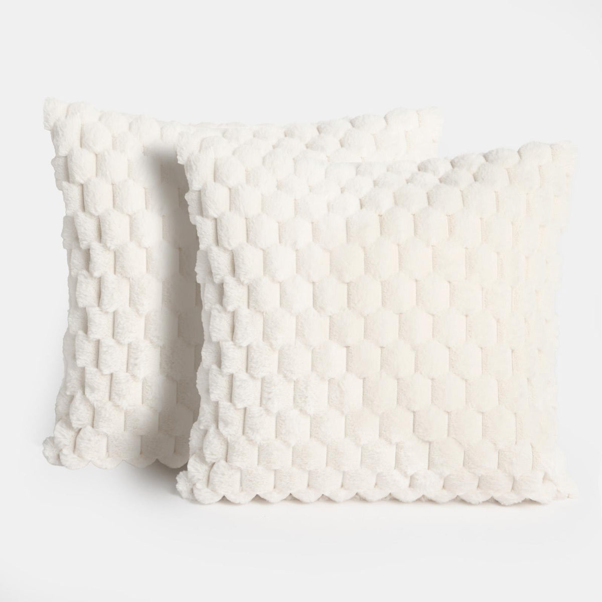 OHS Waffle Cushion Covers Faux Fur Soft Fleece Square Pillowcases Home Decor