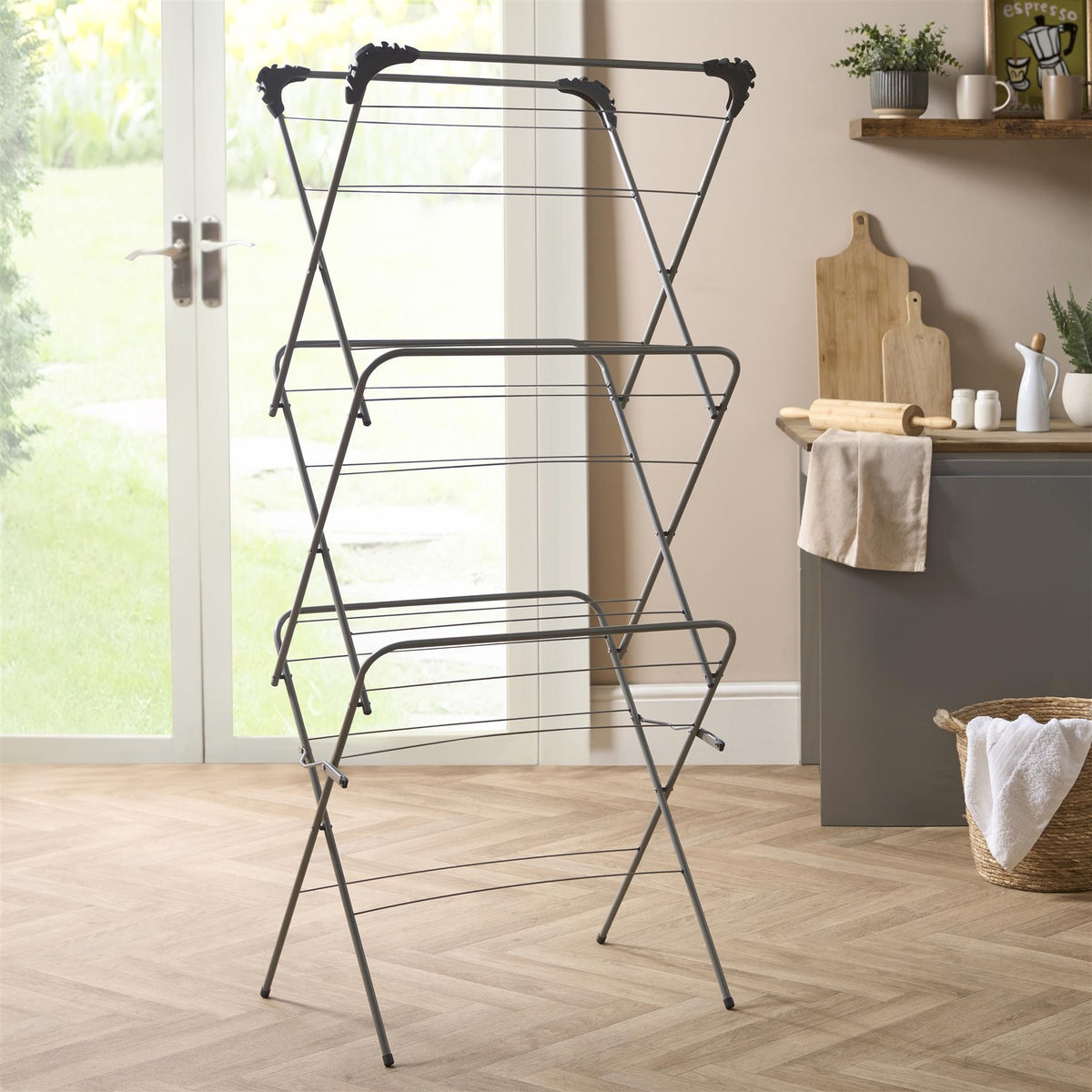 OHS 3 Tier Clothes Dryer Airer Foldable Clothing Drying Rack 15m