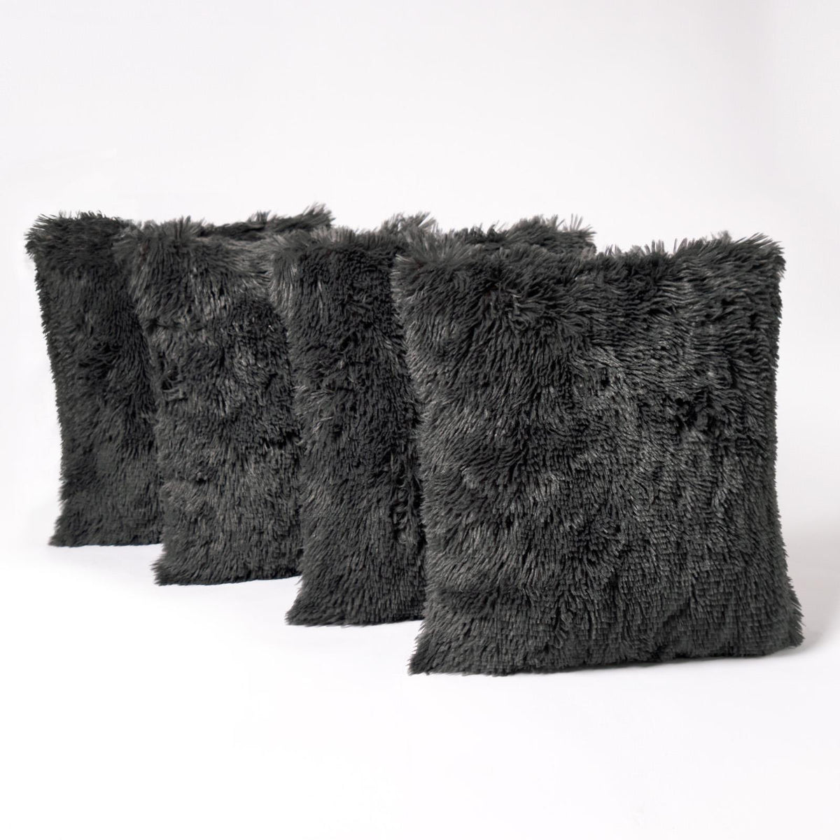 OHS Fluffy Cushion Covers 2 Pack Soft Fleece Square Pillowcases Home Decor