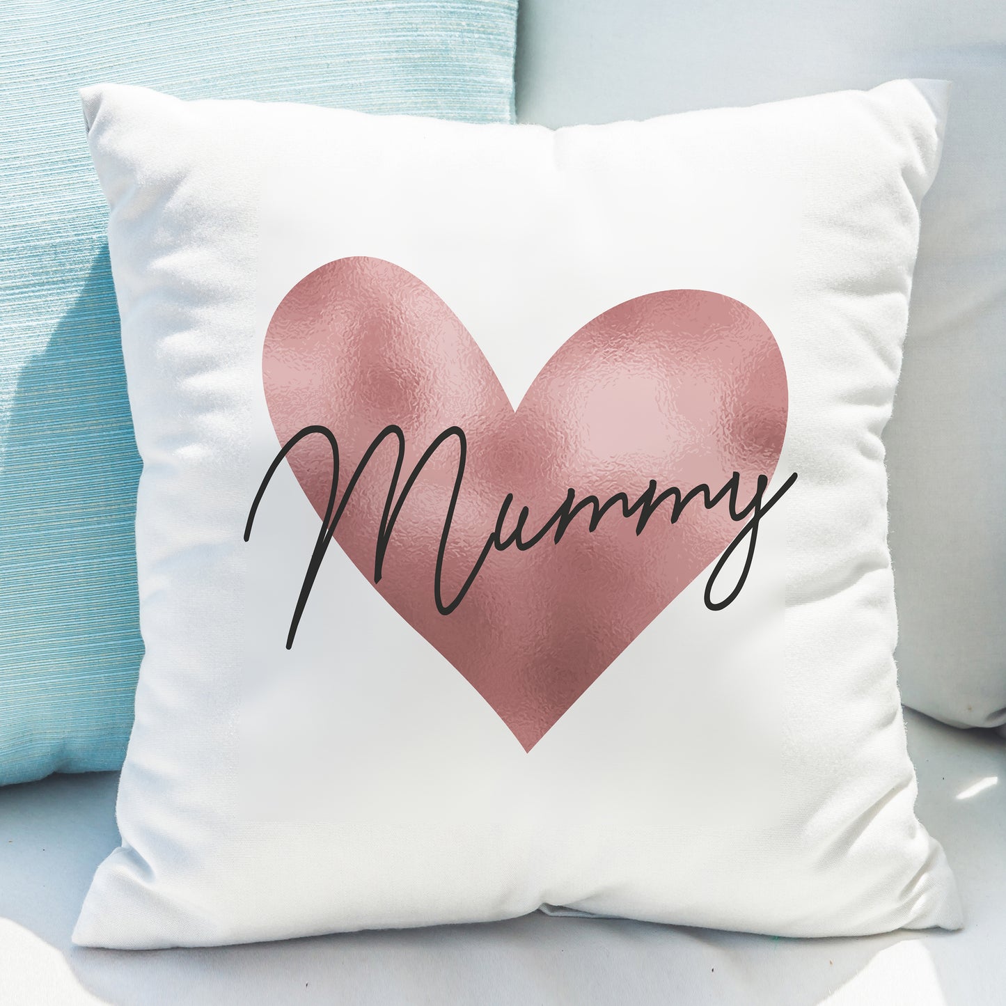 Personalised Name Only Rose Gold Heart Cushion