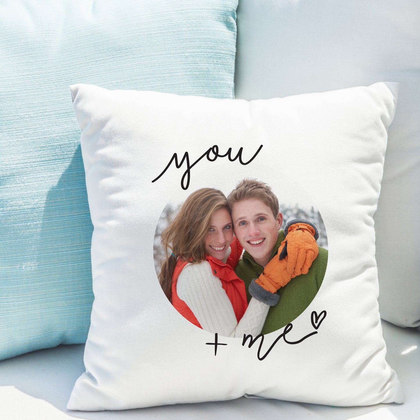 Personalised You & Me Photo Upload Cushion