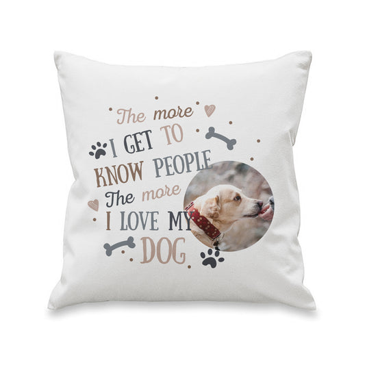 Personalised I Love My Dog Photo Upload Cushion