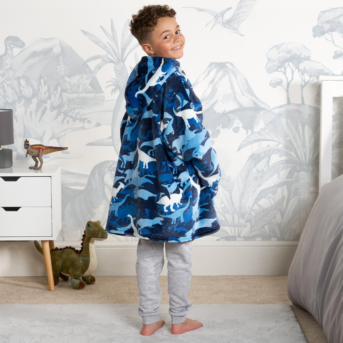 Kids Hoodie Blanket Oversized Sherpa Fleece Jumper Sweatshirt Soft Warm Throw