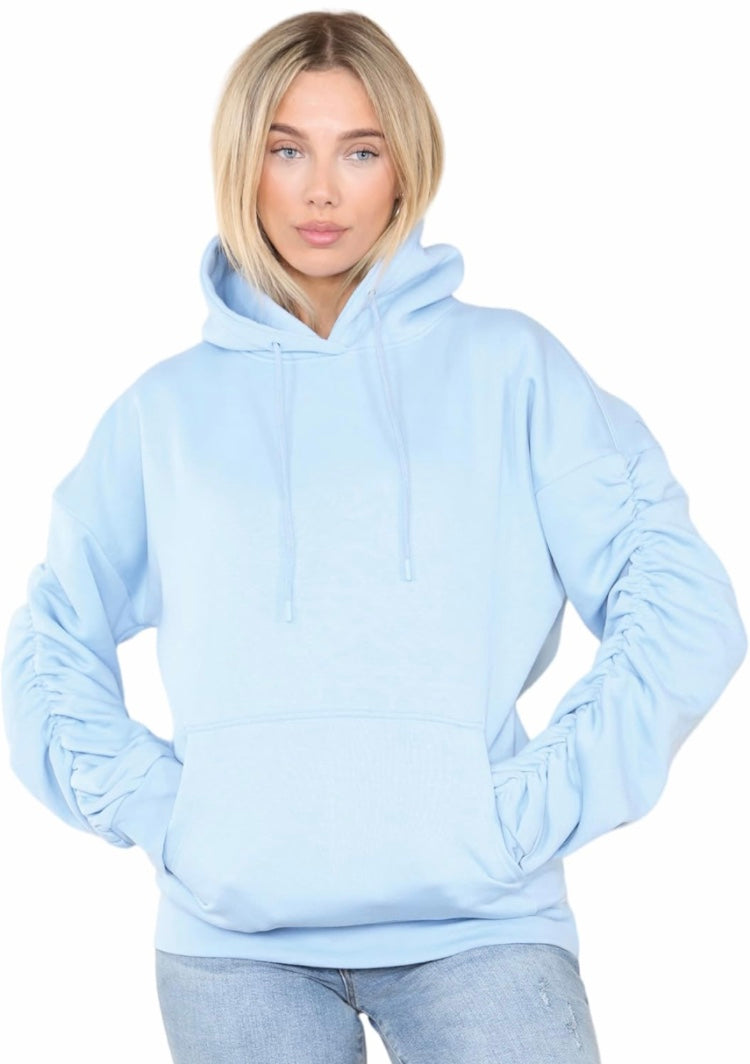 Ruched Sleeve Hoodie