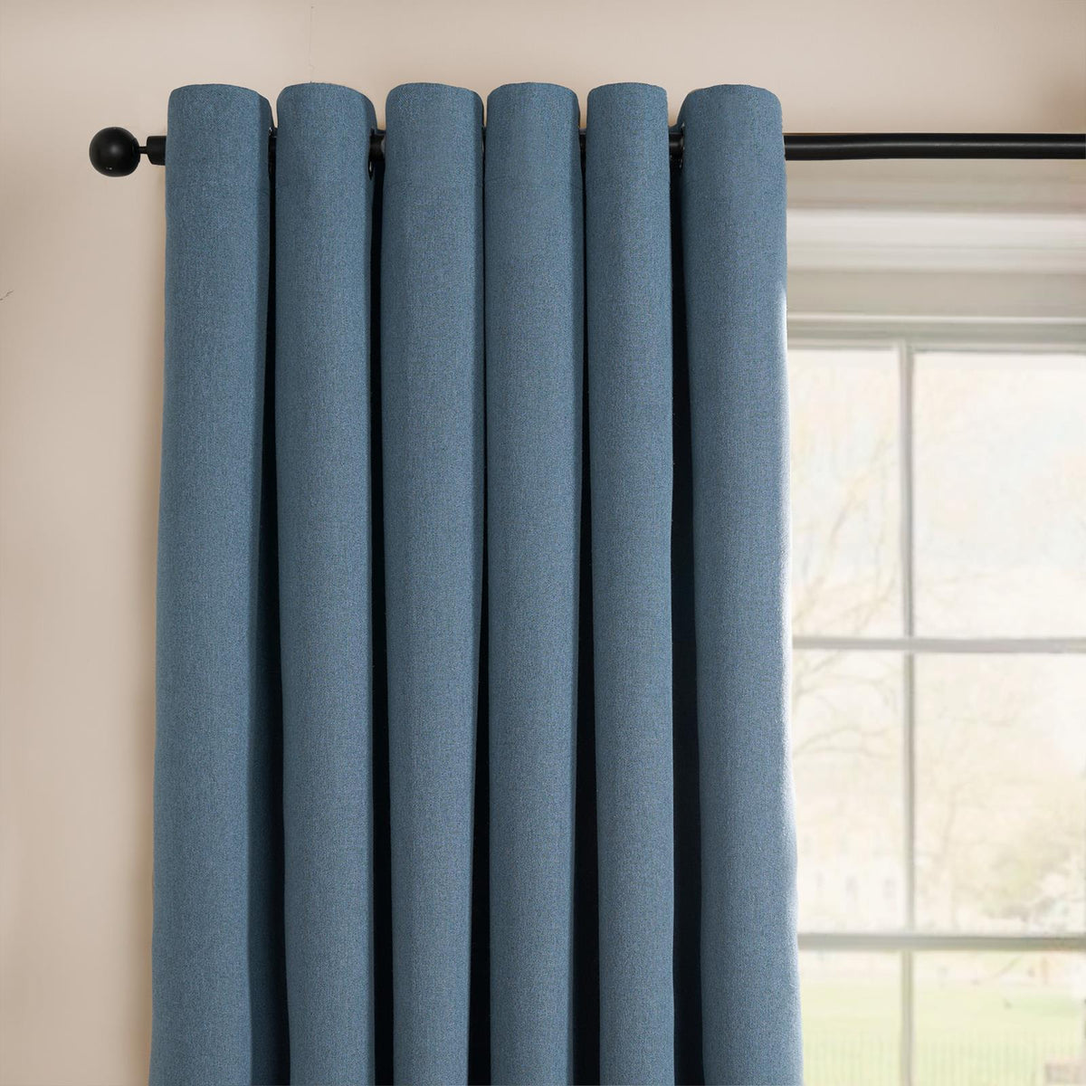 OHS Eyelet Blackout Curtains Woven Ready Made Ring Top Thermal Texture Thick