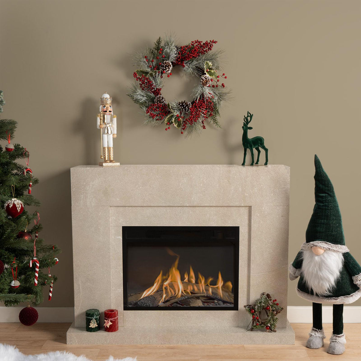 OHS Artificial Xmas Wreath Door Wall Home Party Table Decor Winter Spring