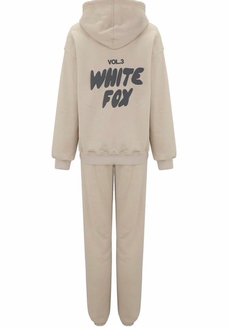 White Fox Tracksuit Womens Full Set 2 Piece Outfits Lounge Wear Sets