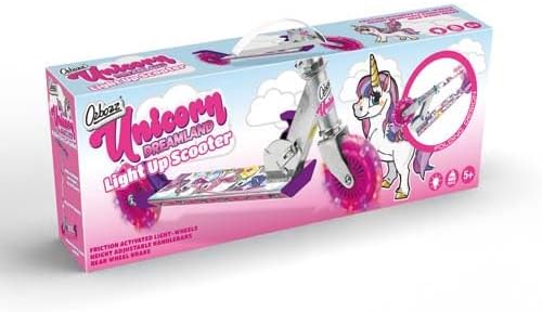 Ozbozz Unicorn Dreamland Scooter with Light-Up Wheels — Foldable | Ages 4-11