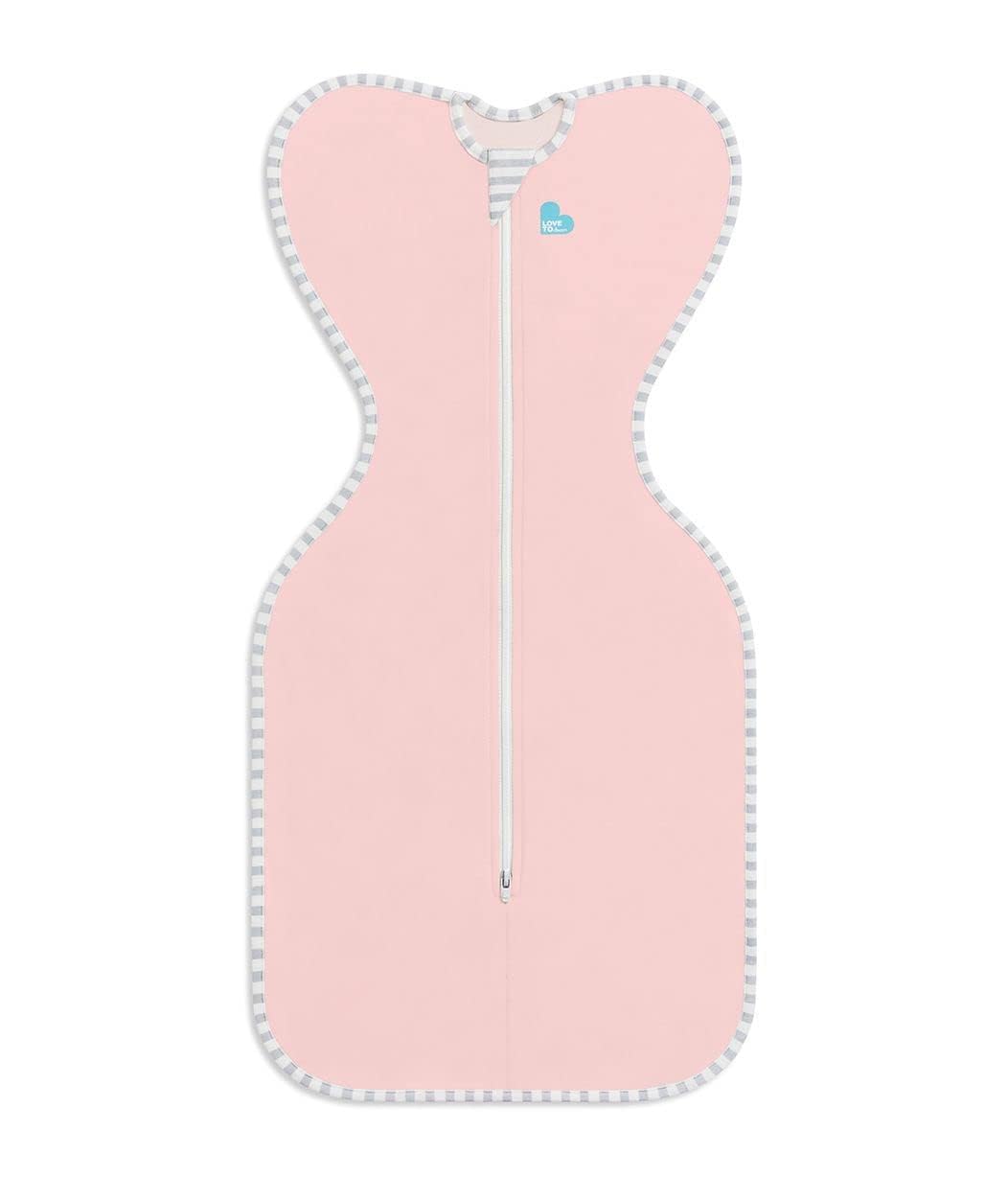 Love To Dream™ Swaddle UP™, Newborn 2.2-3.8 kg - Grey, Snug Fit, Supports Healthy Sleep Routine, 1.0 Tog - Ideal for 20-24°C Temperatures, Machine Washable Cotton & Double Zip for Easy Nappy Changes