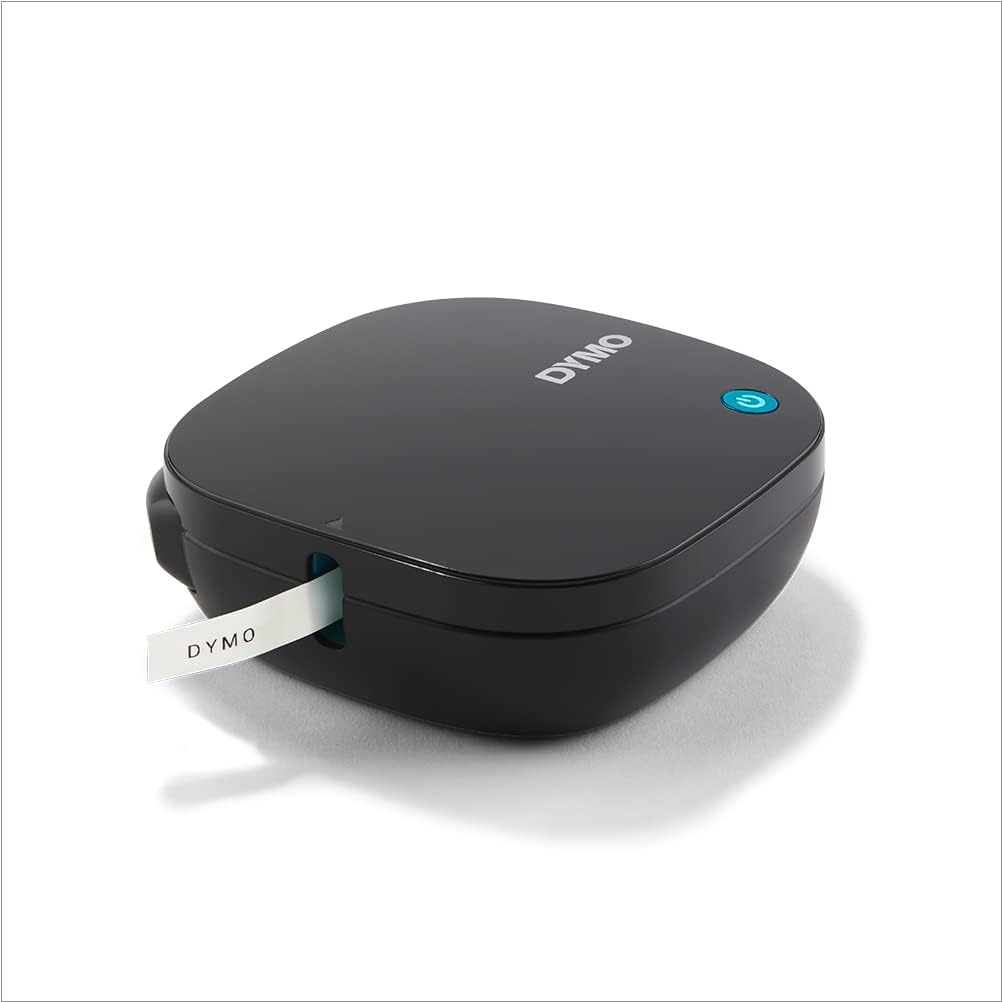 Dymo LetraTag 200B Bluetooth Label Maker | Compact Label Printer | Connects Through Bluetooth Wireless Technology to iOS and Android | Includes 1 White Paper Label Tape | Black