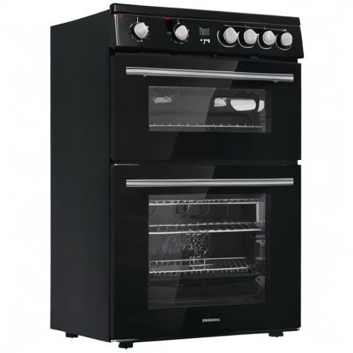 Hisense HDUKC60W 60cm Electric Cooker with Ceramic Hob-White, A Rated Double Oven 50L/80L [Energy Class A]