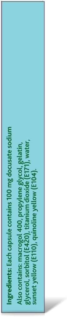DulcoEase 100mg Docusate Sodium, Constipation Stool Softening, 60 Gel caps