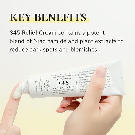 Dr.Althea 345 Relief Cream | PDRN & Hyaluronic Acid for Hydration, Blemish Care | Post-Acne Face Moisturizer with Centella & Niacinamide | Korean Vegan Skincare, 50ml