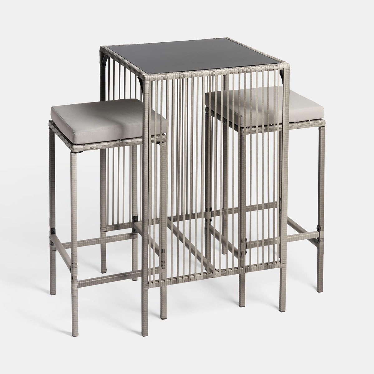 OHS Amalfi Bistro Set Outdoor Table Bar Stool Chair Garden Patio 3PC Furniture