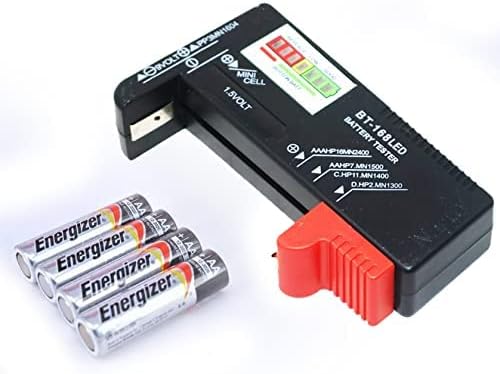 LED Digital Battery Tester Battery Checker Multi Size for AA AAA C D 9V 1.5V Button Cell Batteries (Requires No Battery to Operate)