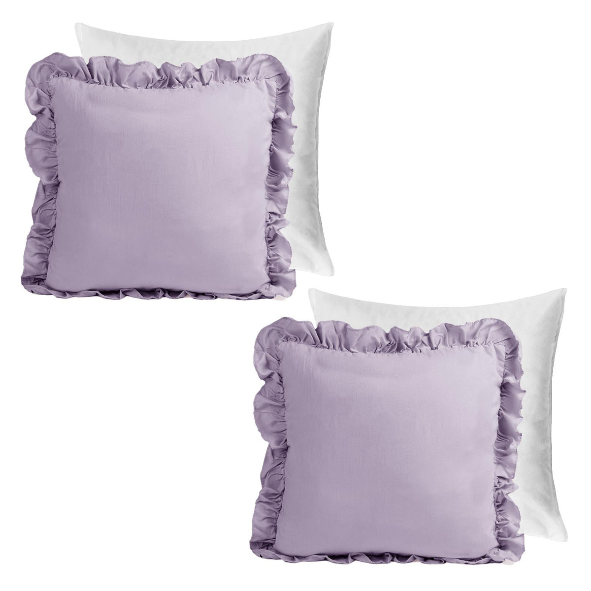 OHS Frill Cushion Covers Faux Linen Soft Square Pillowcases Home Decor Multipack