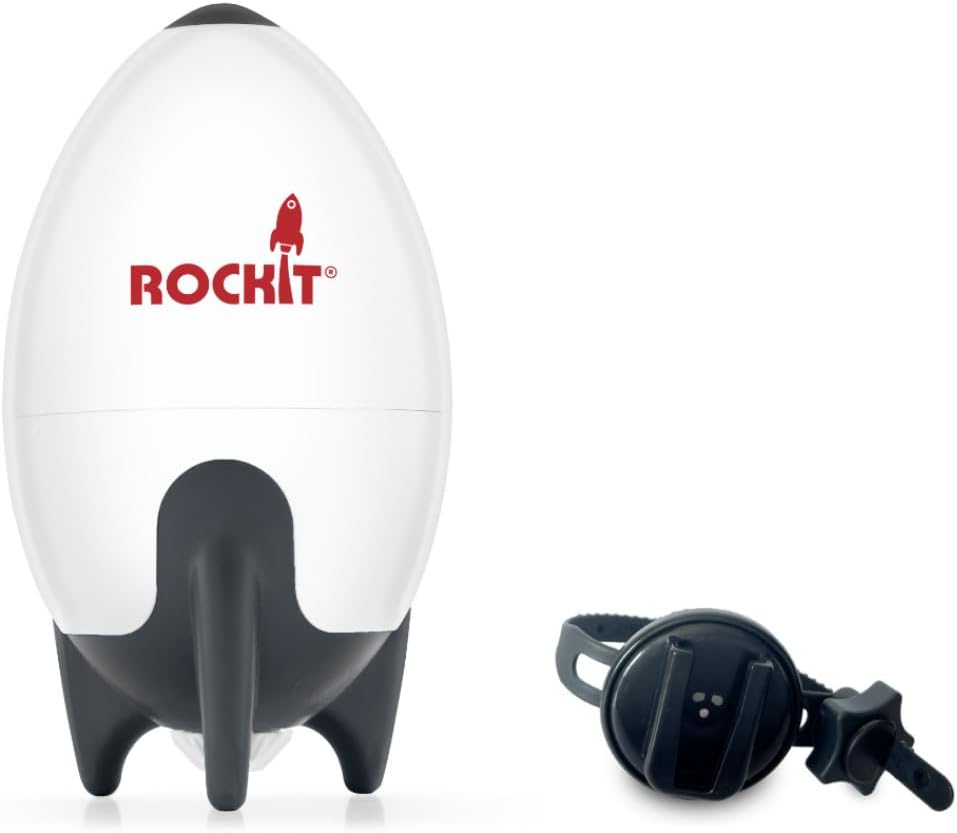 Rockit Rocker Rechargeable Pram Rocker - Baby Pushchair Rocking Device, Soothing Motion for Stroller or Buggy, Adjustable Speed, 60 Minute Timer, Universal Fit