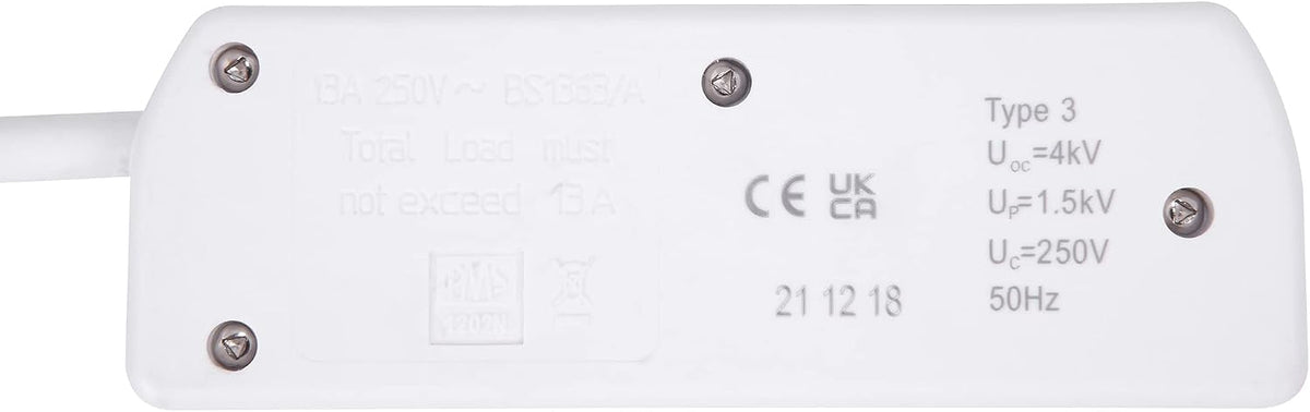 PRO ELEC PELB1951 2 Gang Surge Protected Extension Lead White, 10m