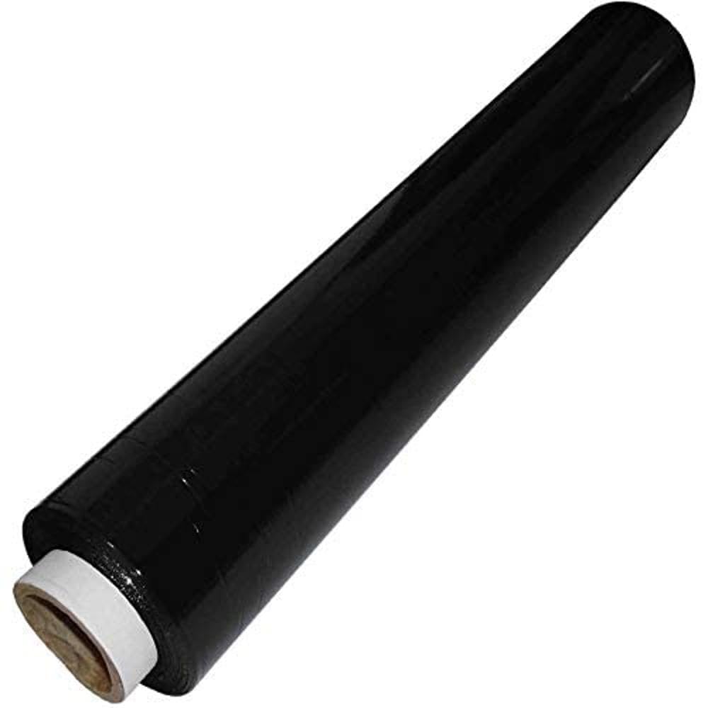 REQUISITE NEEDS Heavy Duty Stretch Film 400mm x 250m – Waterproof & Moisture Proof Pallet Wrap for Packaging, Moving & Storage (Black, 6)