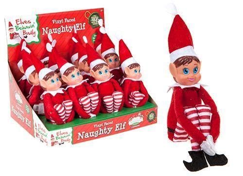 Elves Behavin' Badly Charming Red Long Leg Soft Body Vinylface Girl Elf with Hat - 30 cm (1 Pc.) - Premium Quality Plush Toy - Perfect For Holiday Decor & Gift-giving