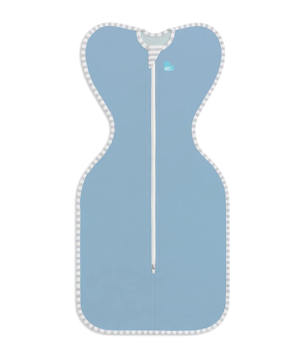 Love To Dream™ Swaddle UP™, Newborn 2.2-3.8 kg - Grey, Snug Fit, Supports Healthy Sleep Routine, 1.0 Tog - Ideal for 20-24°C Temperatures, Machine Washable Cotton & Double Zip for Easy Nappy Changes