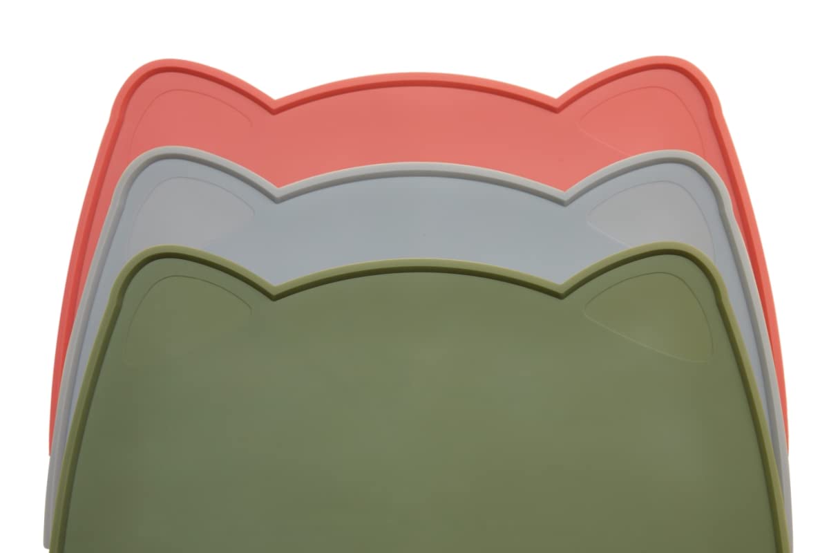 OHMO Silicone Cat Food Mat for Food&Water Bowls, 46x25cm, Camo Green